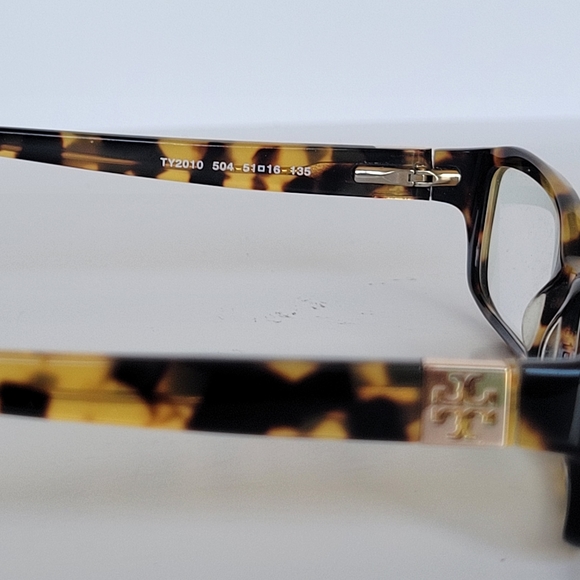 Tory Burch Prescription Glasses Frames Tortoise Pattern Brown and Gold Logo EUC - Picture 4 of 13